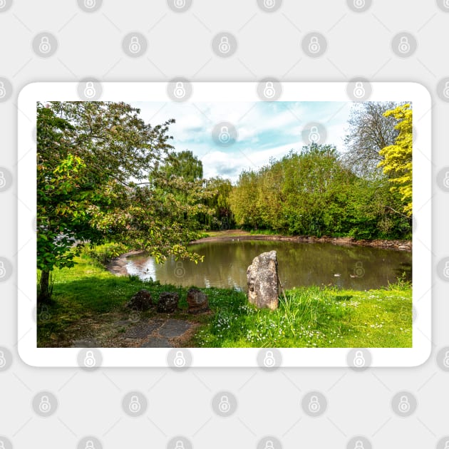 East Ilsley Village Pond Sticker by IanWL